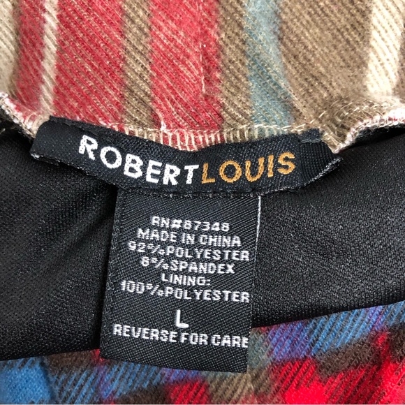 Robert Louis multi colored plaid lined belted midi skirt SZ L. G20 - Picture 4 of 6